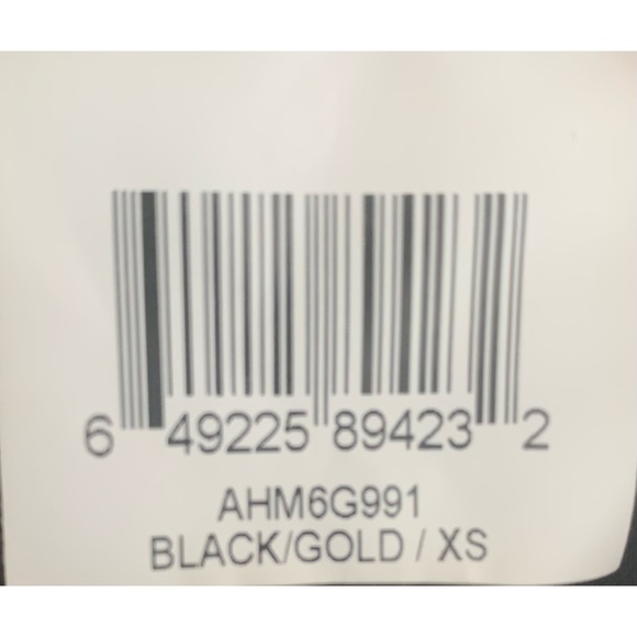 SZ XS BCBG Max AzriaShort Sleeve Black Gold Sequined Mini Dress - Picture 4 of 5